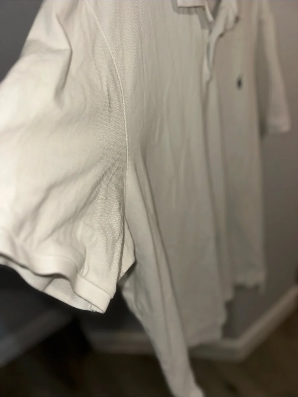 Ralph Lauren White Polo with Navy Pony Embroidery